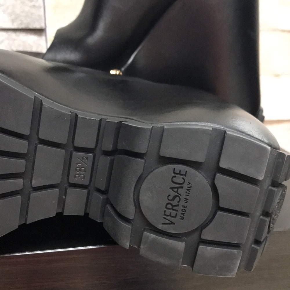 Authentic Versace Leather Platform Wedge Mules 💎 - Picture 13 of 17